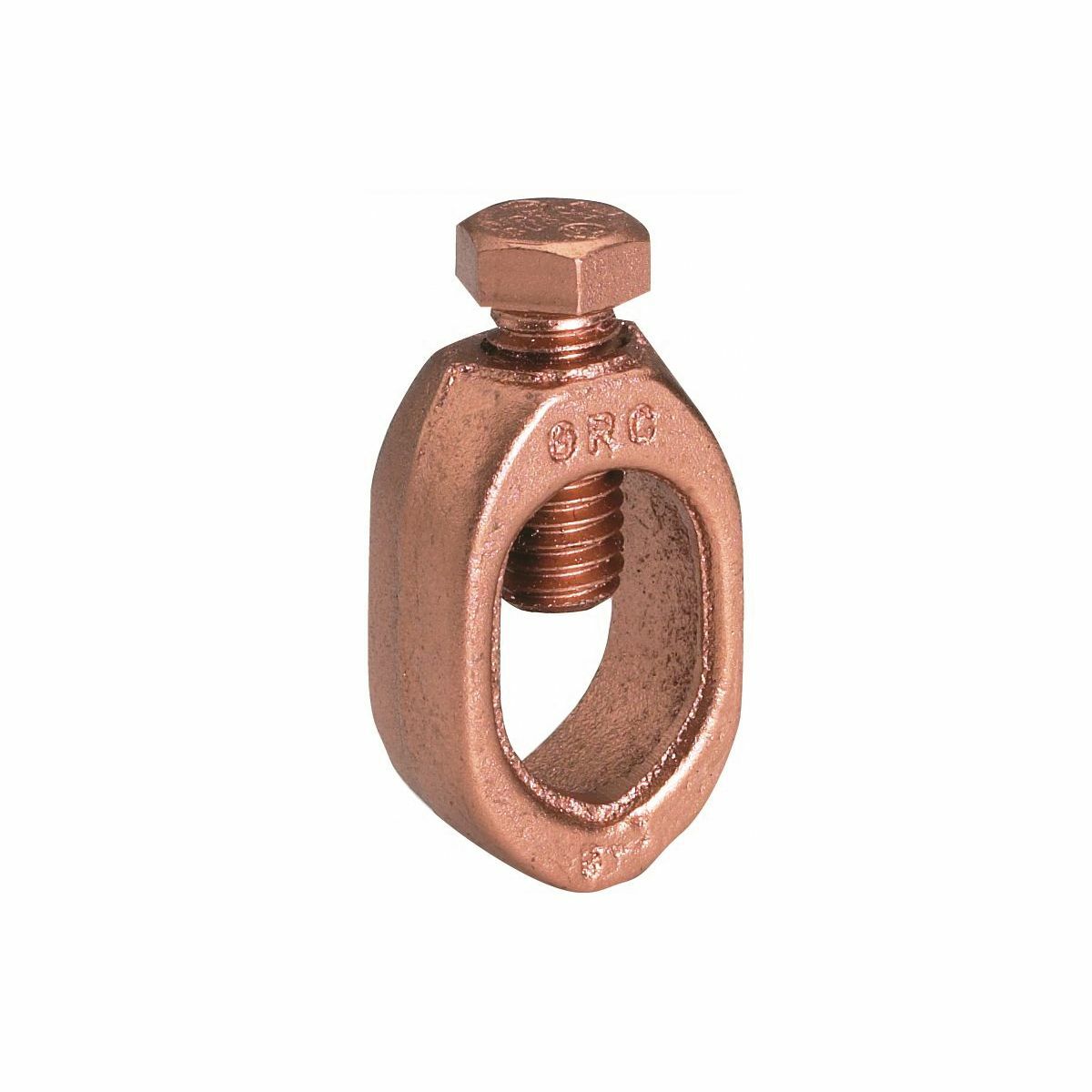 GRC58 High Strength Mechanical Ground Rod Clamp, 5/8 in Rod, 10 to 1 AWG Conductor, Copper Alloy