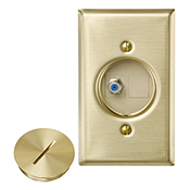 41650-F F-Connector x Blank Jack Assembly, Brass, 1 to 2 Ports Capacity, 1 Gangs