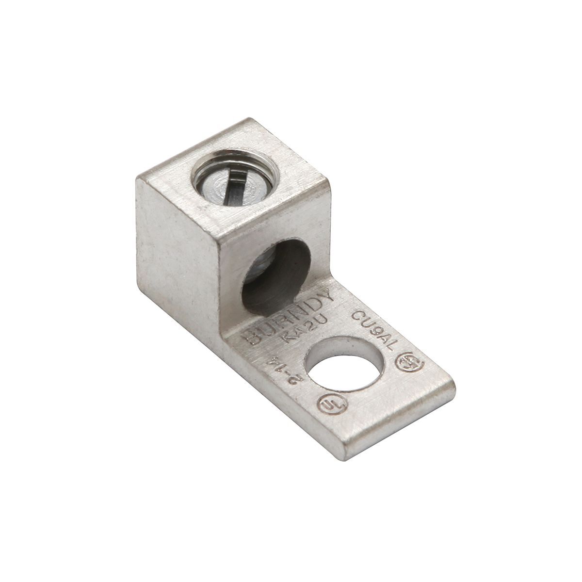 KA44U KA-U Dual Rated Universal Mechanical Bolted Lug and Terminal, 500 to 1000 kcmil Copper/Stranded Aluminum Conductor, 1/2 in Stud, 1 Bolt Hole, Aluminum