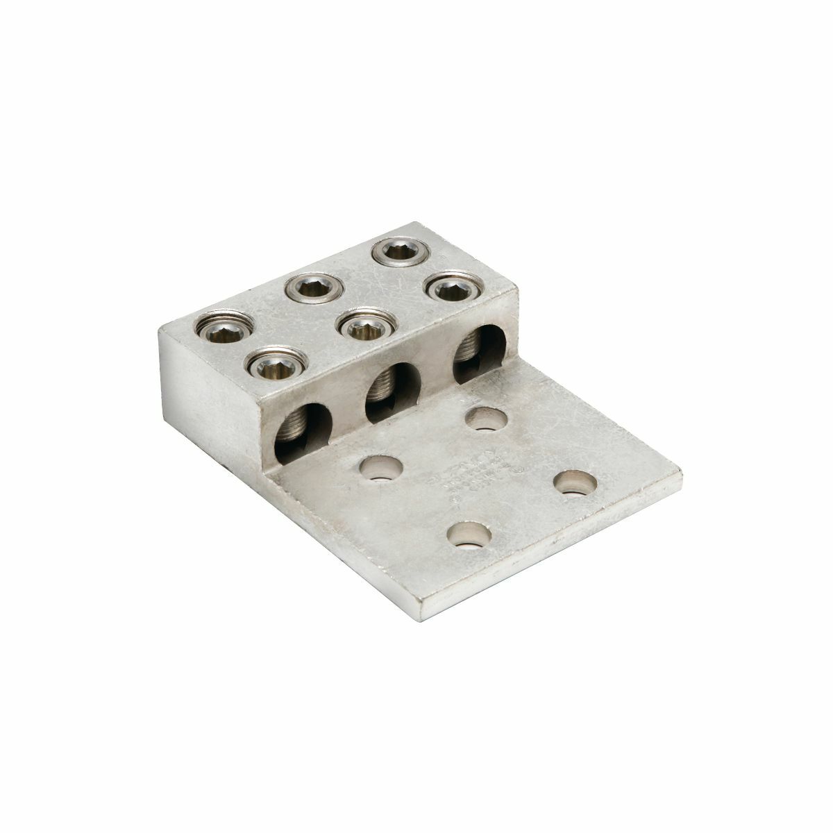KK3A40U4N KK3A-U Dual Rated Universal Mechanical Bolted Lug and Terminal, 350 to 800 kcmil Copper/Stranded Aluminum Conductor, 1/2 in Stud, 4 Bolt Holes, Aluminum