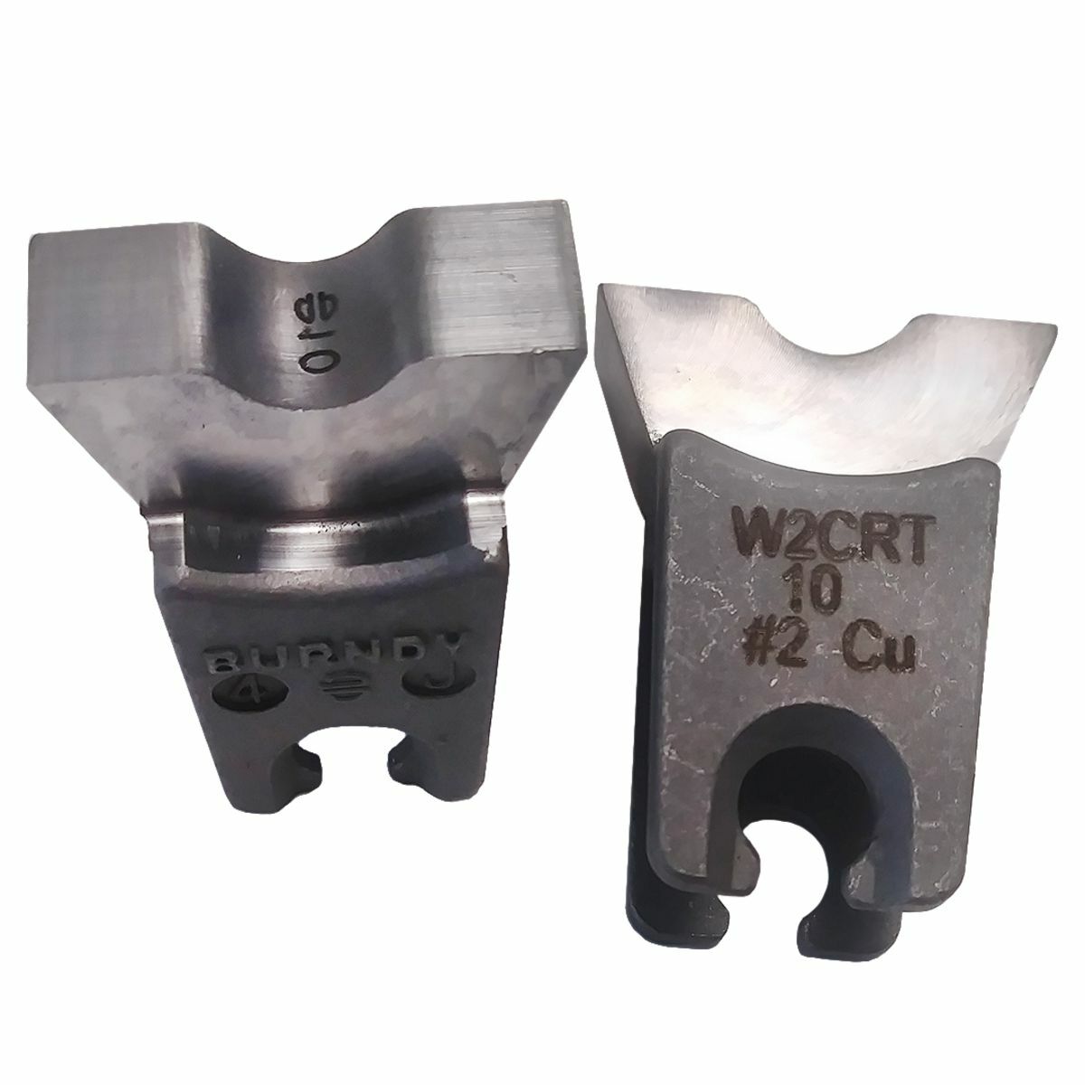 W2CRT Style W Crimping Die, 2 AWG Copper Cable, Stainless Steel