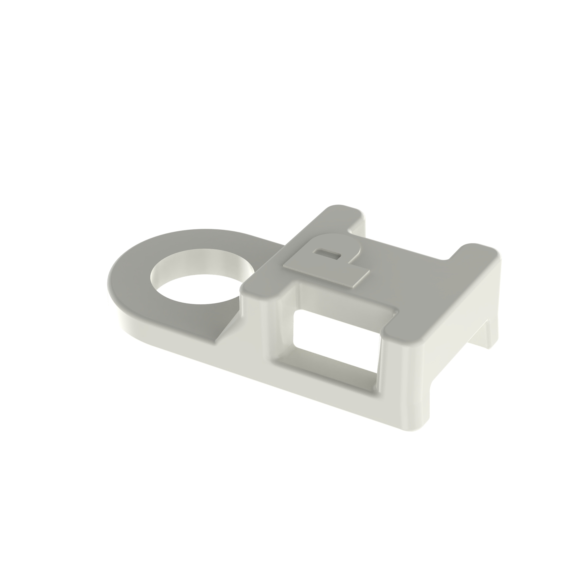 TA1S10-C Low Profile Cable Tie Mount, 4-Way, Threaded Mount, 0.19 in W Tie, Nylon 6.6/Polyamide, Natural