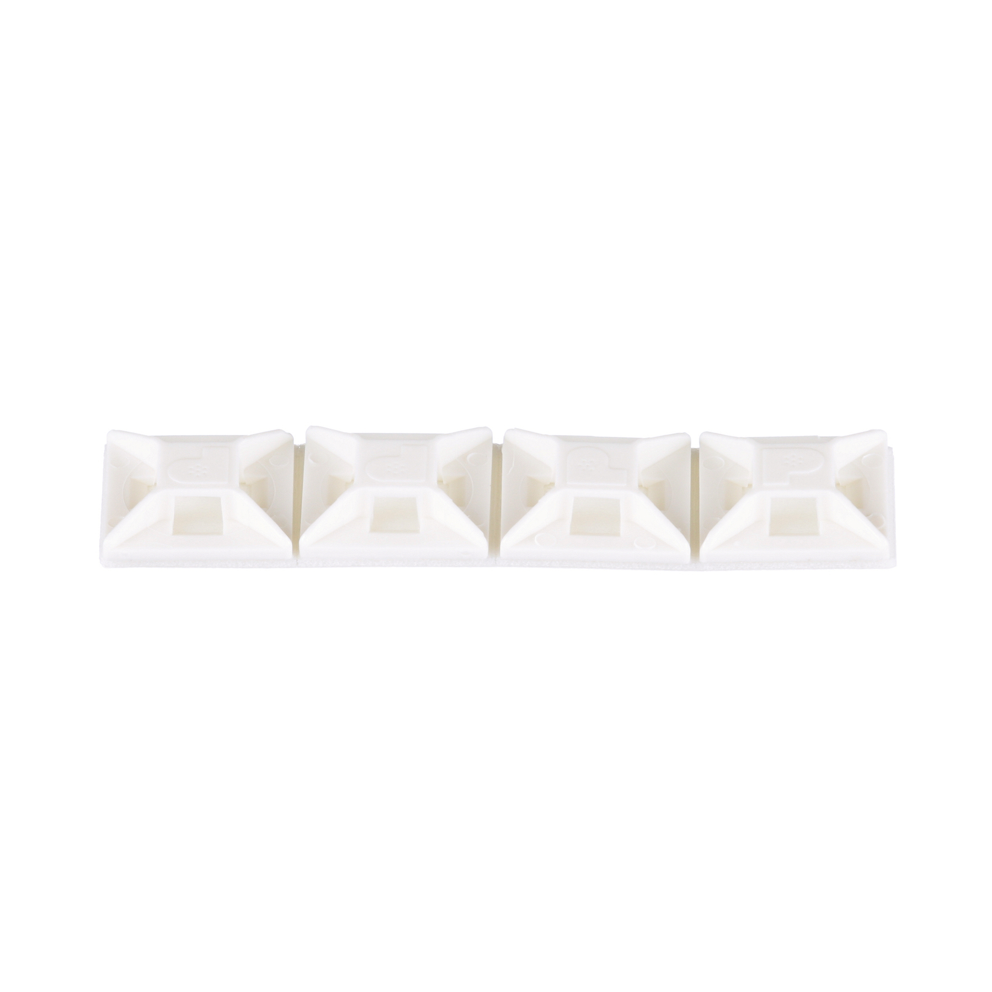 ABM1M-A-C Cable Tie Mount, 4-Way, Rubber Adhesive Tape Mount, 0.1 in W Tie, Nylon 6.6, White