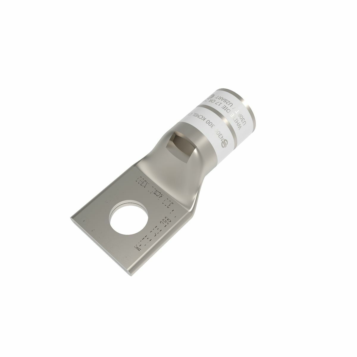 YA30L24 YA-L 1-Hole Compression Lug With Inspection Window, 300 kcmil Stranded Copper Conductor, Die Code: 17, 3/8 in Stud, Copper