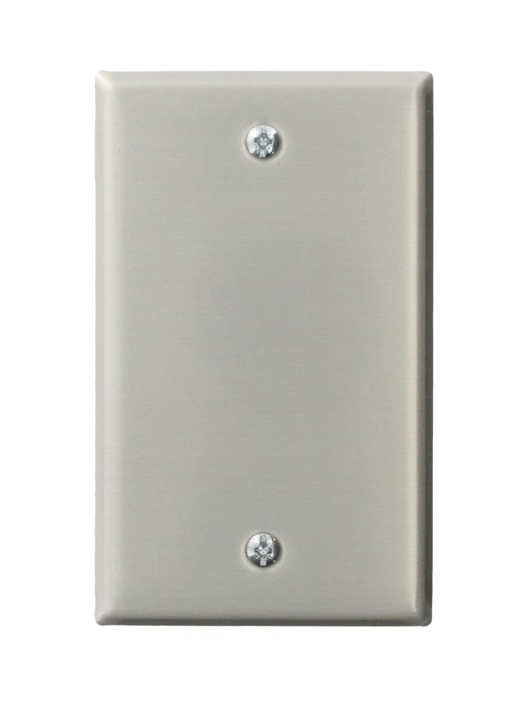 83014-EXT Standard Size Blank Wall Plate with Gasket, 1 Gangs, 3.62 in W x 5.6 in H, Thermoplastic, Aluminum