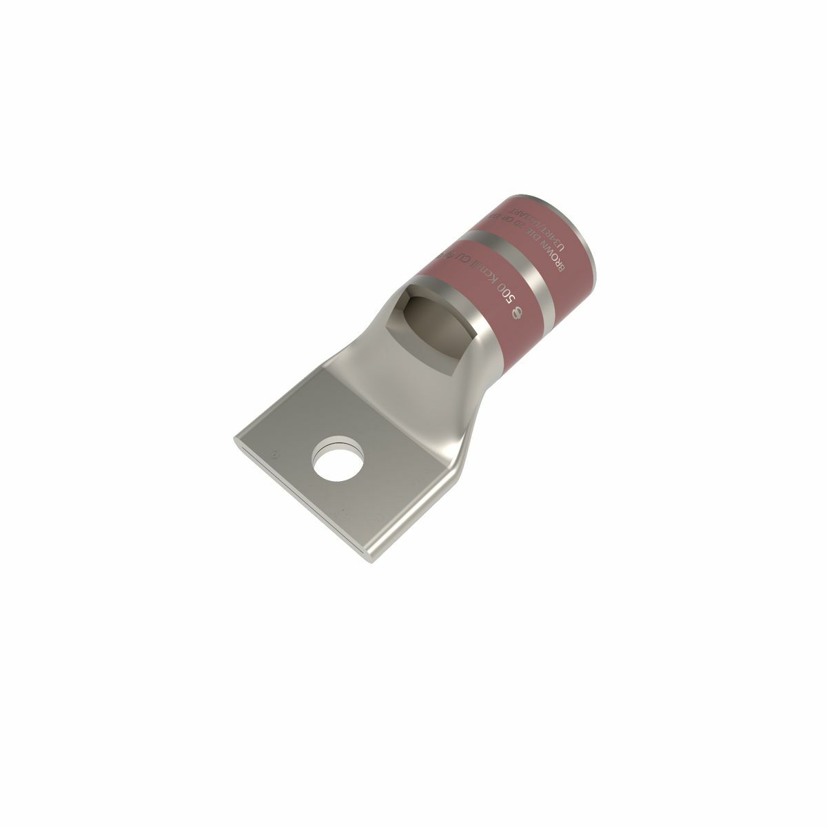 YA34L YA-L 1-Hole Compression Lug With Inspection Window, 500 kcmil Stranded Copper Conductor, Die Code: 20/299, 5/8 in Stud, Copper