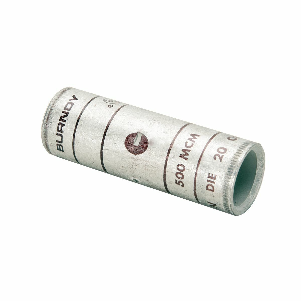 YS34L Type YS-L Standard Barrel Compression Butt Splice, 4/0 AWG to 500 kcmil Conductor, 3.15 in L, Standard Barrel, Copper, Brown