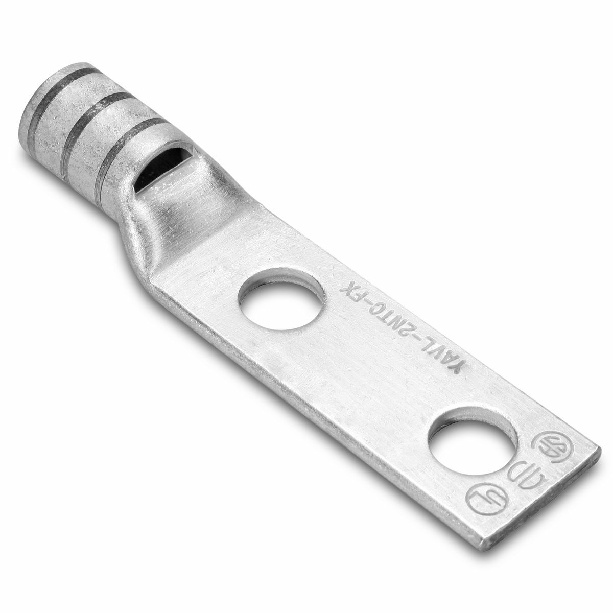 YA38L2NTCFX YA-L-2TC-FX 2-Hole Compression Lug With Inspection Window, 535.3 kcmil Flexible Copper Conductor, Die Code: L99, 1/2 in Stud, Copper