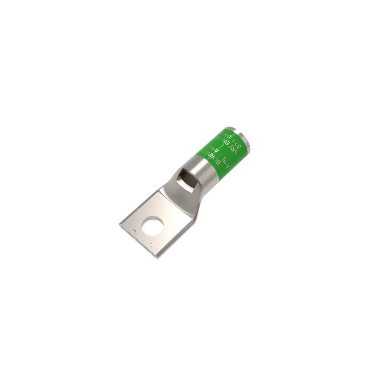 YA1CL4BOX YA-L 1-Hole Compression Lug With Inspection Window, 1 AWG Stranded Copper Conductor, Die Code: 11, 3/8 in Stud, Copper