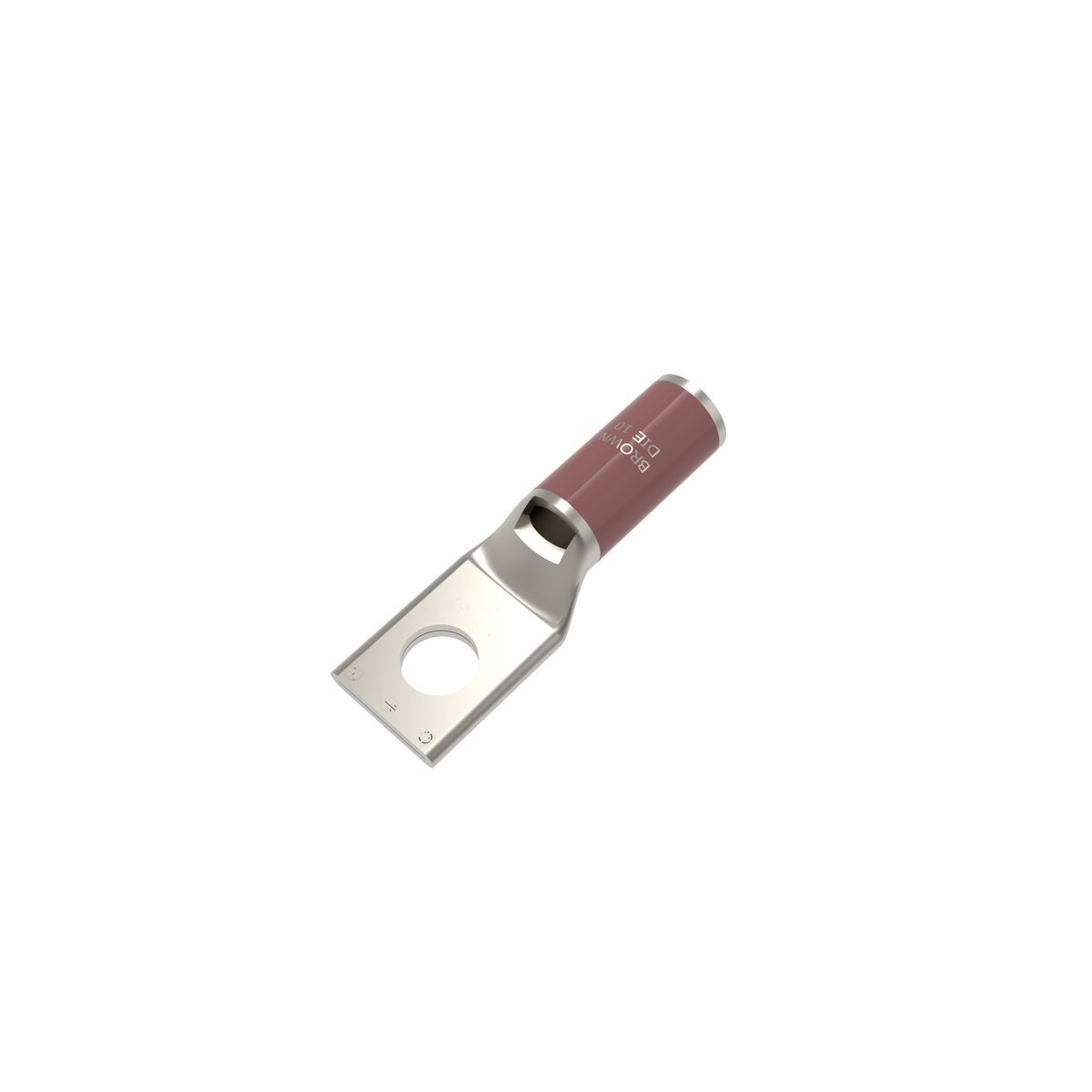 YA2CLBOX YA-L 1-Hole Compression Lug With Inspection Window, 2 AWG Stranded Copper Conductor, Die Code: 10, 5/16 in Stud, Copper