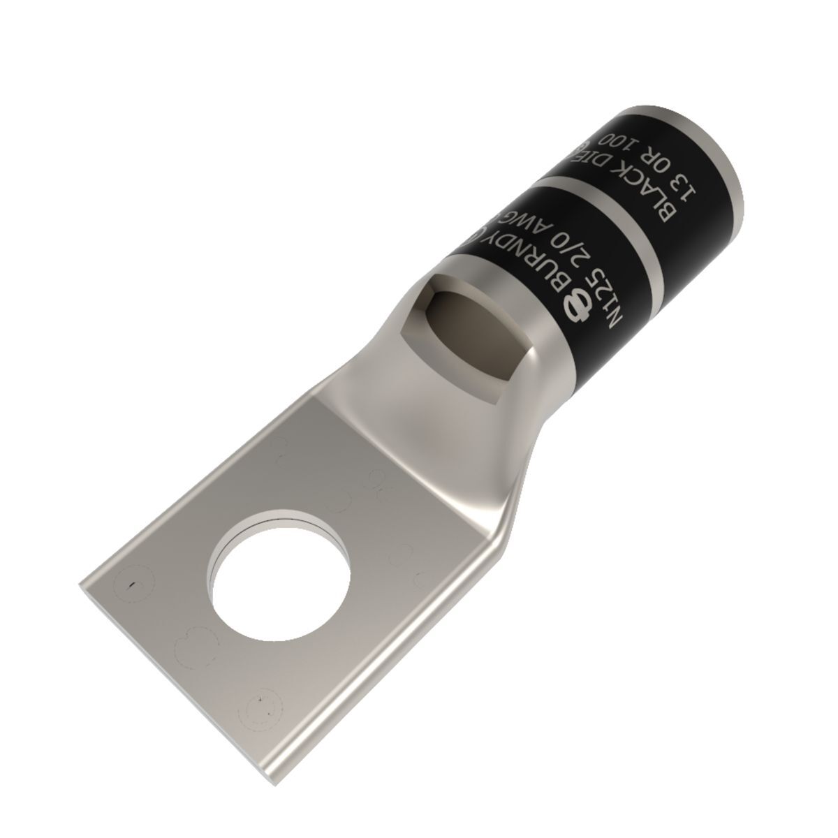 YA26L6BOX YA-L 1-Hole Compression Lug With Inspection Window, 2/0 AWG Stranded Copper Conductor, Die Code: 13, 1/2 in Stud, Copper