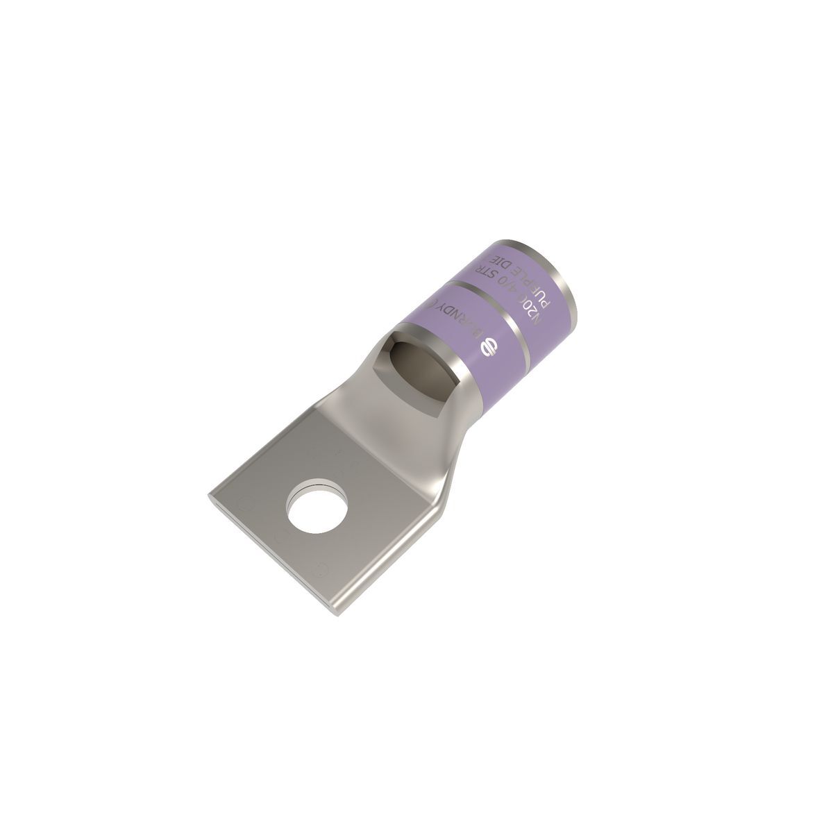 YA28L4BOX YA-L 1-Hole Compression Lug With Inspection Window, 4/0 AWG Stranded Copper Conductor, Die Code: 15, 3/8 in Stud, Tin Plated Copper