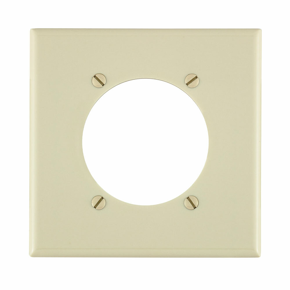 80530-I Standard Size Traditional Wall Plate, 2 Gangs, 4.56 in W x 4.5 in H, Thermoset, Ivory