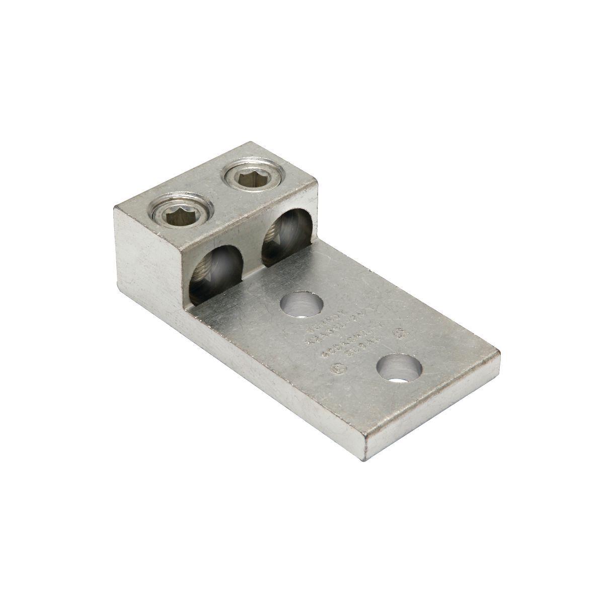 K2A31U2N K2A-U Dual Rated Universal Mechanical Bolted Lug and Terminal, 6 AWG to 350 kcmil Aluminum/Stranded Copper Conductor, 1/2 in Stud, 2 Bolt Holes, Aluminum