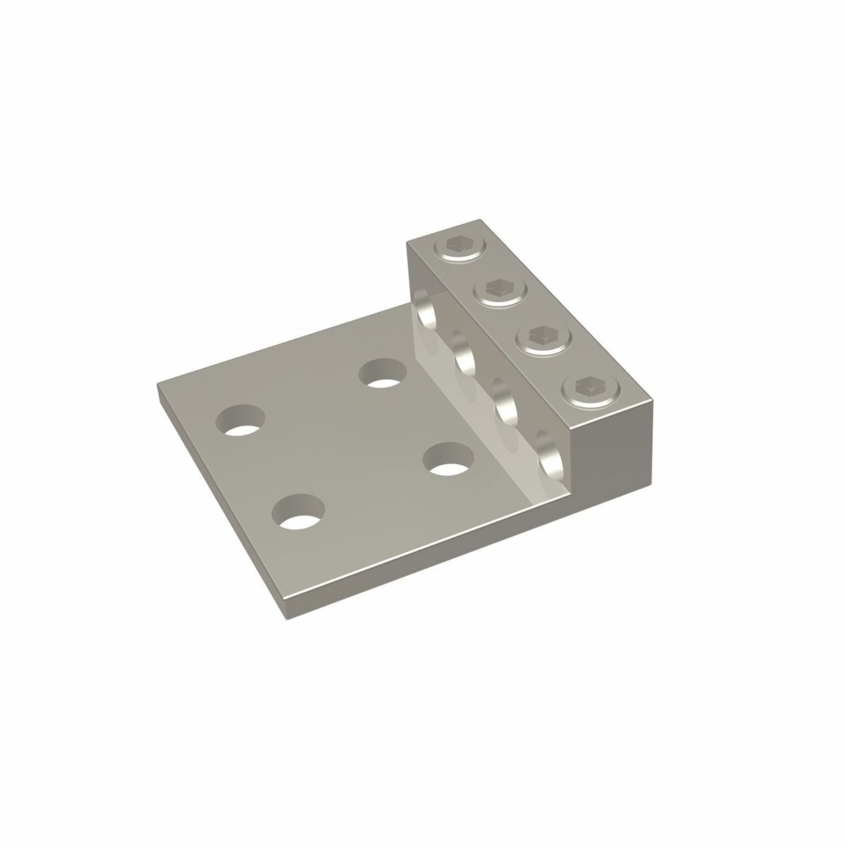 K4A29U4N K4A-U Dual Rated Universal Terminal Lug, 6 AWG to 250 kcmil Aluminum/Stranded Copper Conductor, 1/2 in Stud, 4 Bolt Holes, Aluminum Alloy