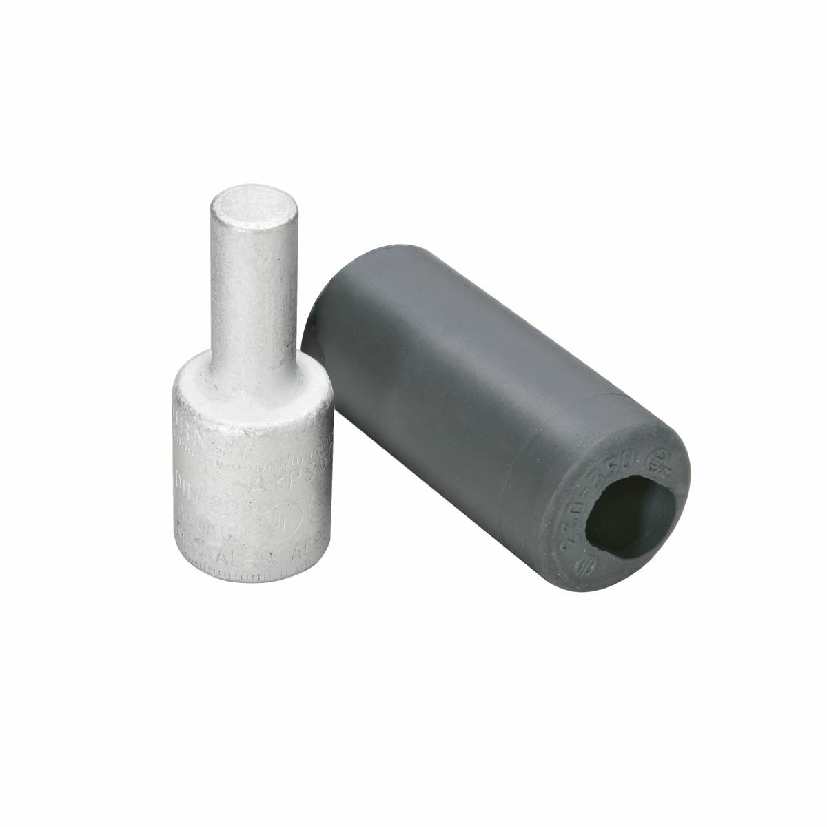 AYP500 Type AYP Straight Compression Pin Adapter, 500 kcmil Conductor, Die Code: 300 Element A, 0.68 in Dia x 1.6 in L Pin, Aluminum