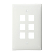 41091-6WN QuickPort Midway Size Wallplate, 1 Gang, 3.13 in W, Nylon, Surface Mount