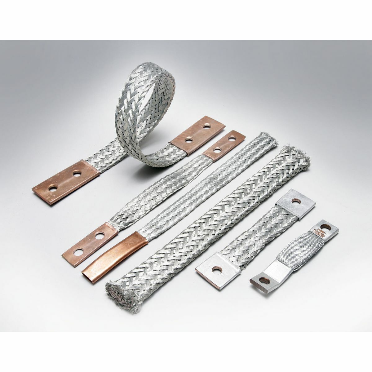 BD12 Type B Flexible Braid Jumper, 190/225 A, 2-1/2 in L Ferrule, 0.44 in Ferrule Hole, Copper