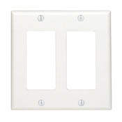80409-NE Decora Standard Size Wall Plate, 2 Gangs, 4.56 in W x 4.5 in H, Thermoplastic, Black