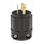 4770-B 1-Phase Cable Mount Grounding Locking Plug, 277 V AC, 15 A, 2 Poles, 3 Wires, Black