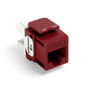 61110-RR6 eXtreme QuickPort 8-Conductor 8-Position Channel/Component Rated UTP Connector, Cat 6 Module, Panel Mount, 1 Ports, Plastic, Dark Red