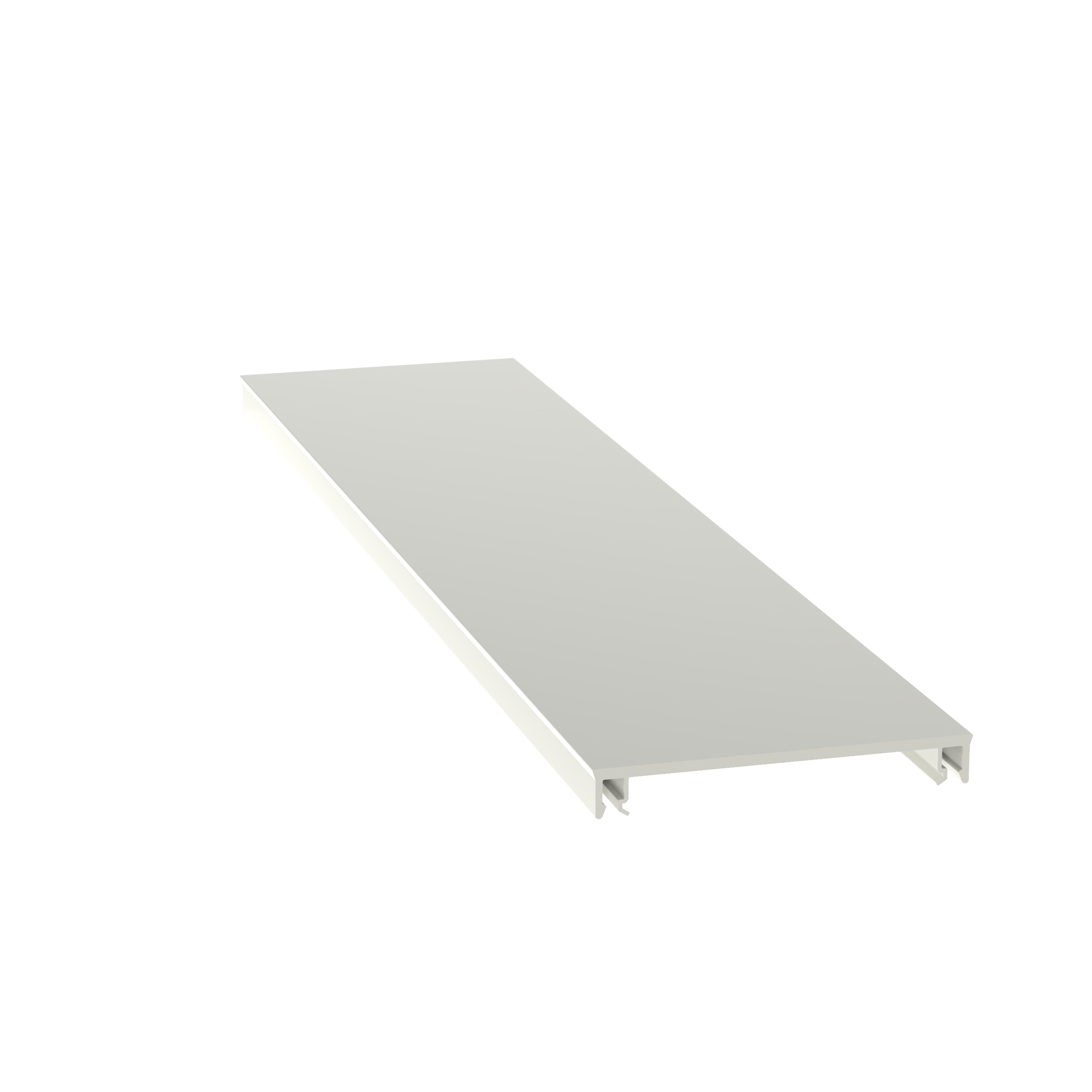 T70CIW10 Pan-Way T-70 Channel Raceway Cover, 10 ft L x 2.76 in W x 0.36 in H, PVC, Off-White