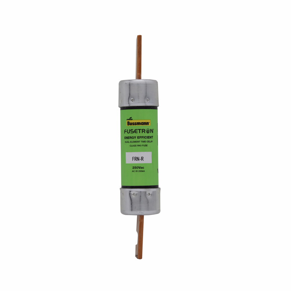 Eaton Bussmann series FRN-R fuse, 100 A, Dual, Class RK5, Non-indicating, Blade end x blade end, 10 sec at 500%, 200 kAIC at 250 V,20 kAIC at 125 Vdc, Standard, 250 V, 125 Vdc