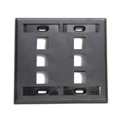 42080-6EP QuickPort Standard Size Wallplate With ID Window, 2 Gangs, 4-5/8 in W, Plastic, Surface Mount