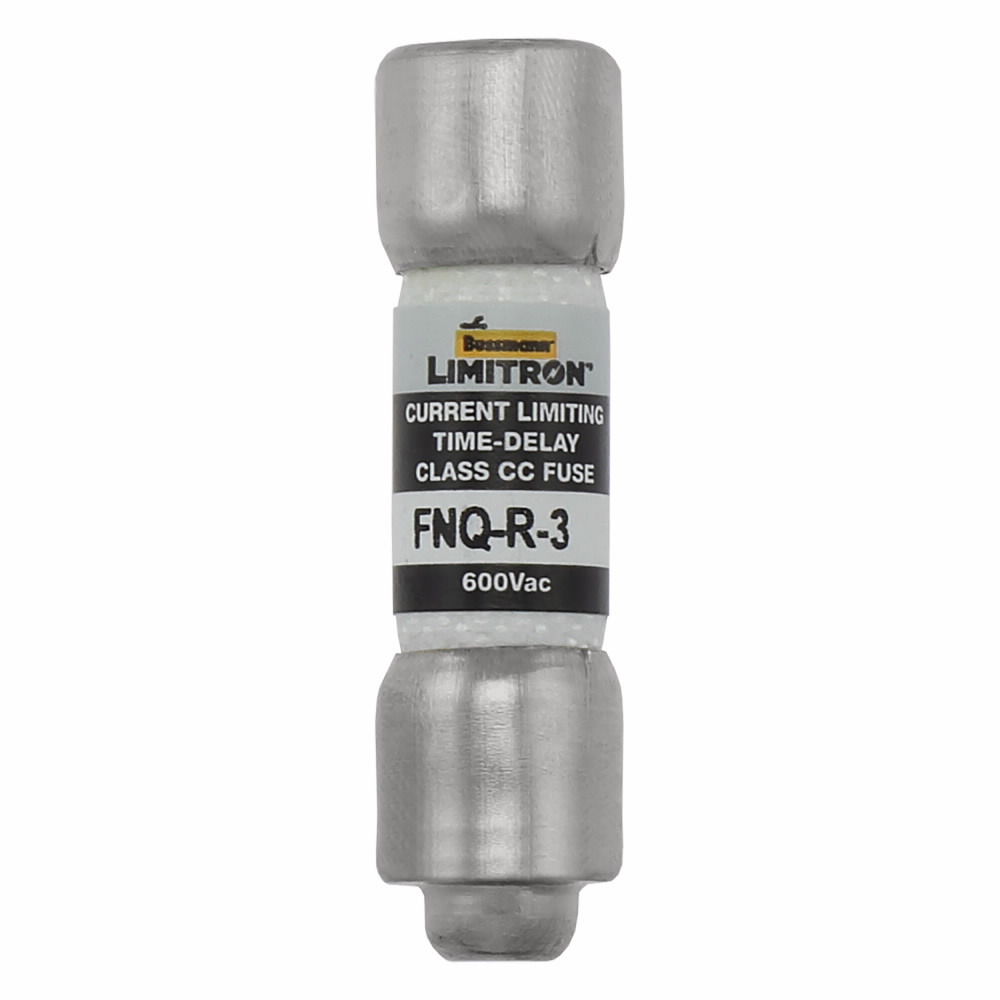 FNQ-R-3 CC-Tron Current Limiting High Inrush Time Delay Fuse, 3 A, 600 V, 200 kAIC Interrupt, CC Class, Cylindrical Body