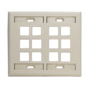42080-12I QuickPort Standard Size Wallplate With ID Window, 2 Gangs, 4-5/8 in W, Plastic, Surface Mount