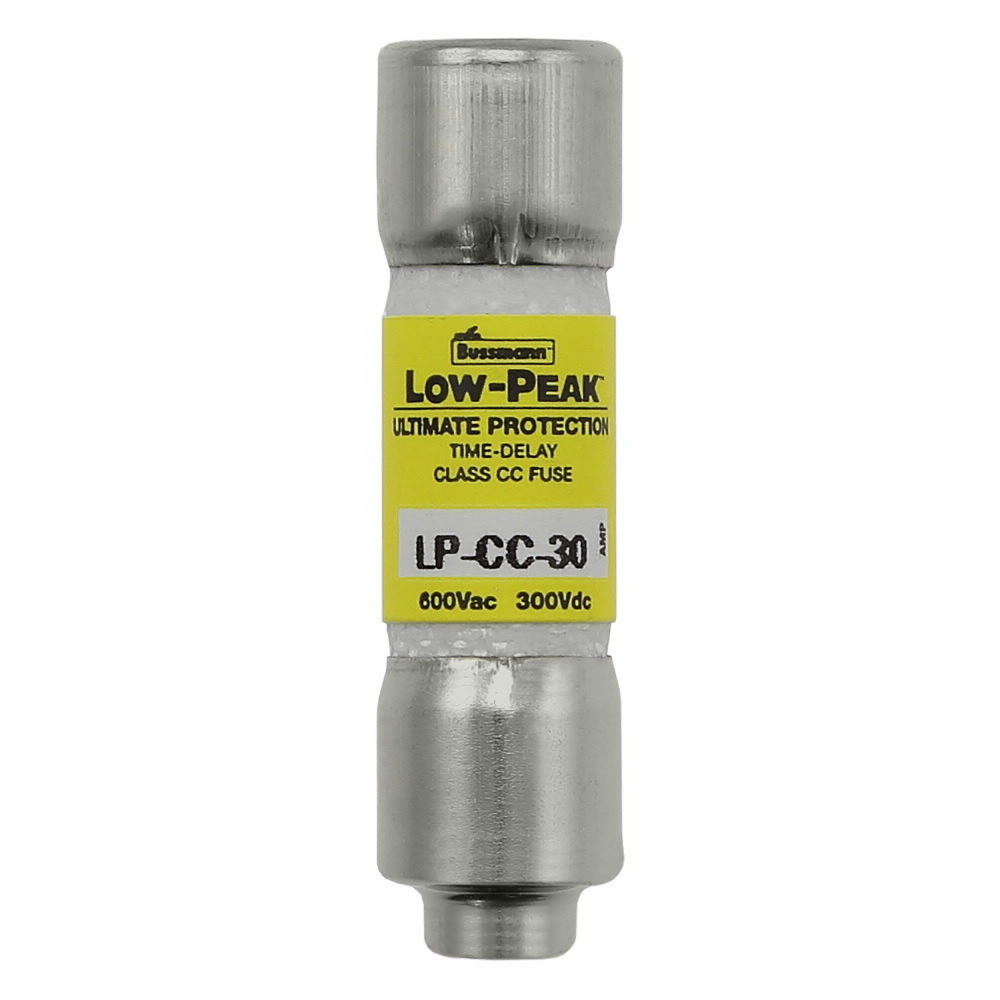 LP-CC-7-1/2 Low-Peak Current Limiting Time Delay Fuse, 7.5 A, 600 V AC/150 V DC, 20/200 kA Interrupt, CC Class, Cartridge Body