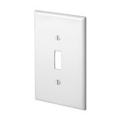 PJ1-W Midway Size Traditional Wall Plate, 1 Gangs, 3-1/8 in W x 4-7/8 in H, Thermoplastic, White