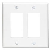 PJ262-W Midway Sizes Wall Plate, 2 Gangs, 4.94 in W x 4.88 in H, Thermoplastic, White
