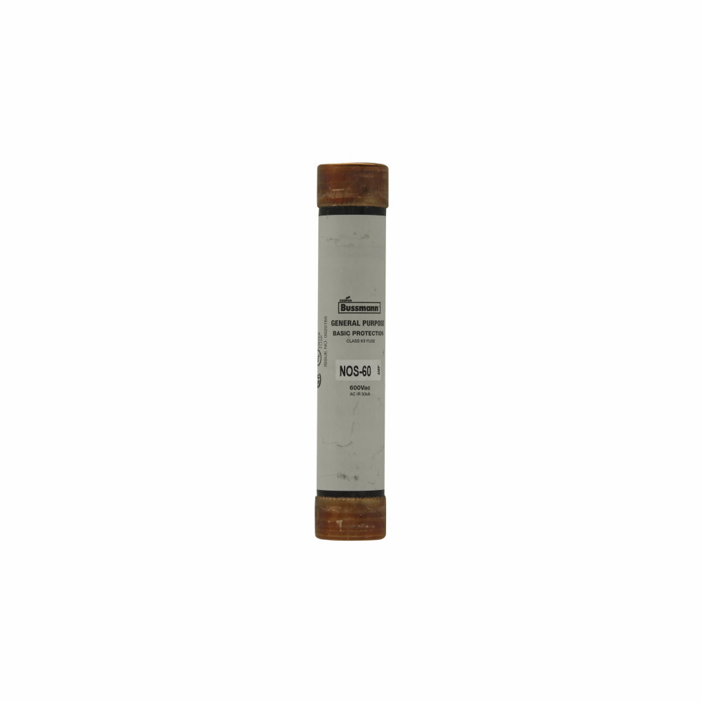 NOS-60 Non-Current Limiting One Time Fuse, 60 A, 600 V AC, 50 kA Interrupt, Class: H/K5, Cylindrical Body