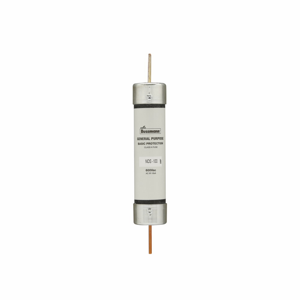 NOS-100 One-Time Non-Current Limiting Fuse, 100 A, 600 V AC, 10 kAIC Interrupt, Class: H, Cartridge Body