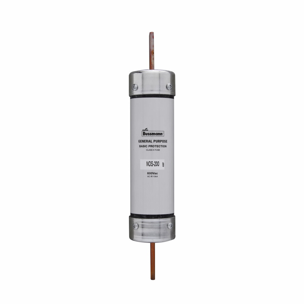 NOS-200 One-Time Non-Current Limiting Fuse, 200 A, 600 V AC, 10 kAIC Interrupt, Class: H, Cartridge Body