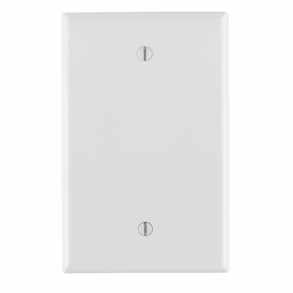 PJ13-W Midway Size Blank Wall Plate, 1 Gangs, 3-1/8 in W x 4-7/8 in H, Thermoplastic Nylon, White