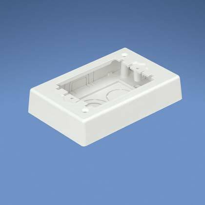 JBP1EIW 1-Gang 2-Piece Extension Power Rated Outlet Box, 4.99 in L x 3.3 in W x 1 in H, PVC, Off-White
