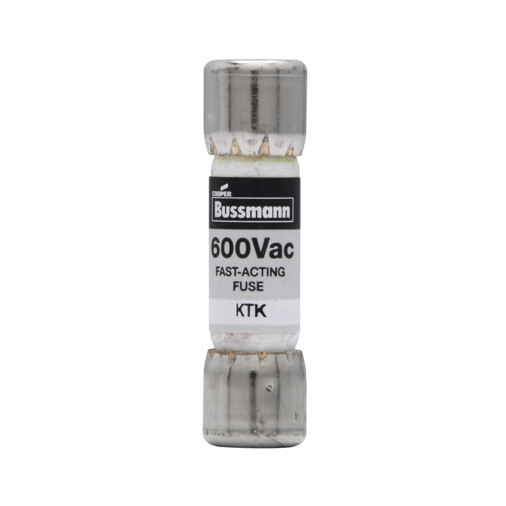 Eaton Bussmann series KTK fuse, LIMITRON Fast-acting fuse, Control circuits, lighting circuit protection, meter circuits, 0.3 A, Non-indicating, Ferrule end x ferrule end, 100 kAIC at 600 V, Nickel-plated bronze endcap,Melamine tube, 600 V