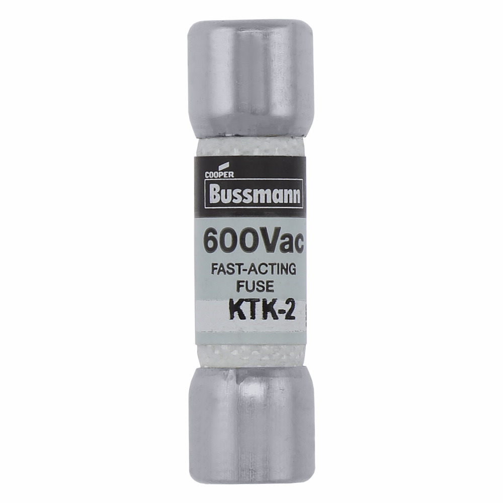 KTK-2 Limitron Fast Acting Low Voltage Supplemental Fuse, 2 A, 600 V AC, 100000 A Interrupt, Class: Supplemental, Cartridge Body