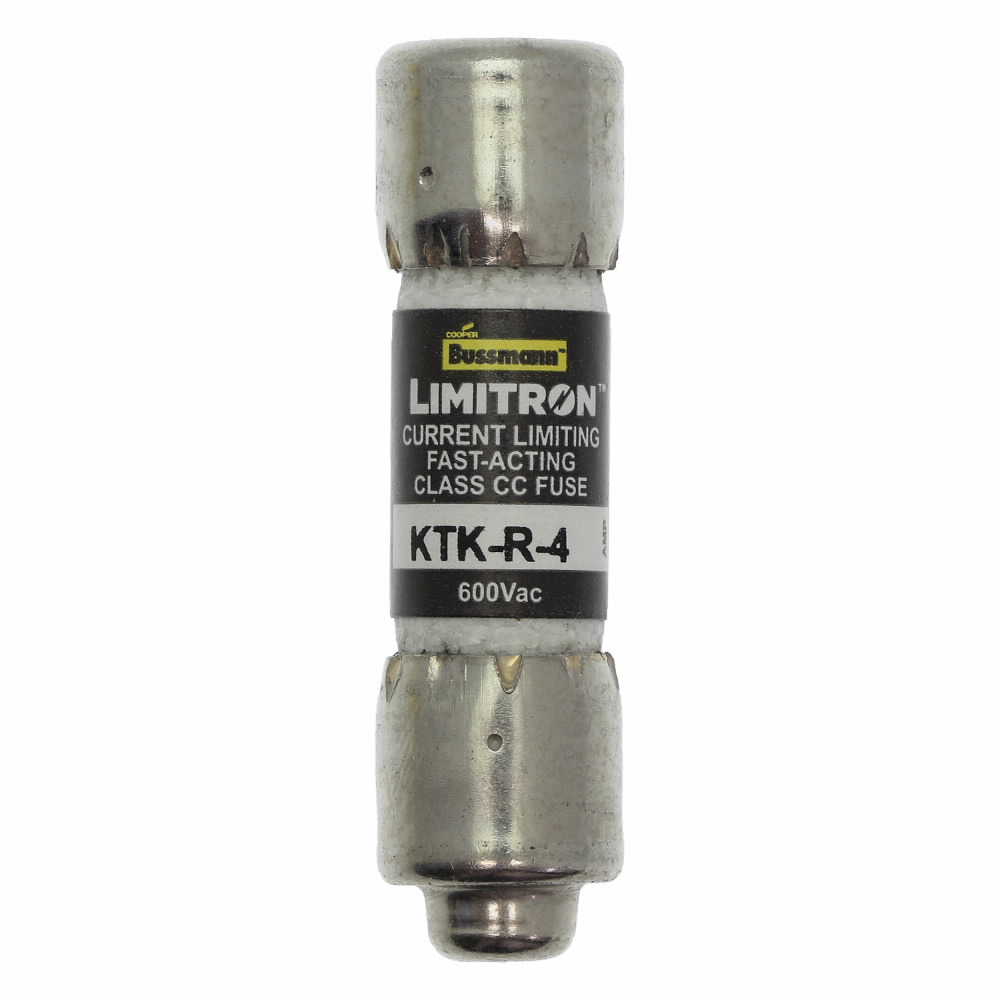 KTK-R-4 Limitron Fast Acting Fuse, 4 A, 600 V, 200 kA Interrupt, CC Class, Cylindrical Body