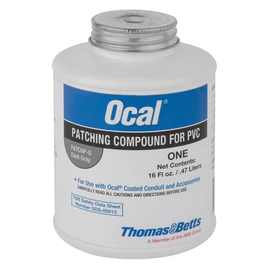 PATCHP-G Ocal Touch-Up Patching Compound, 16 oz Brush-In Cap Bottle, Dark Gray