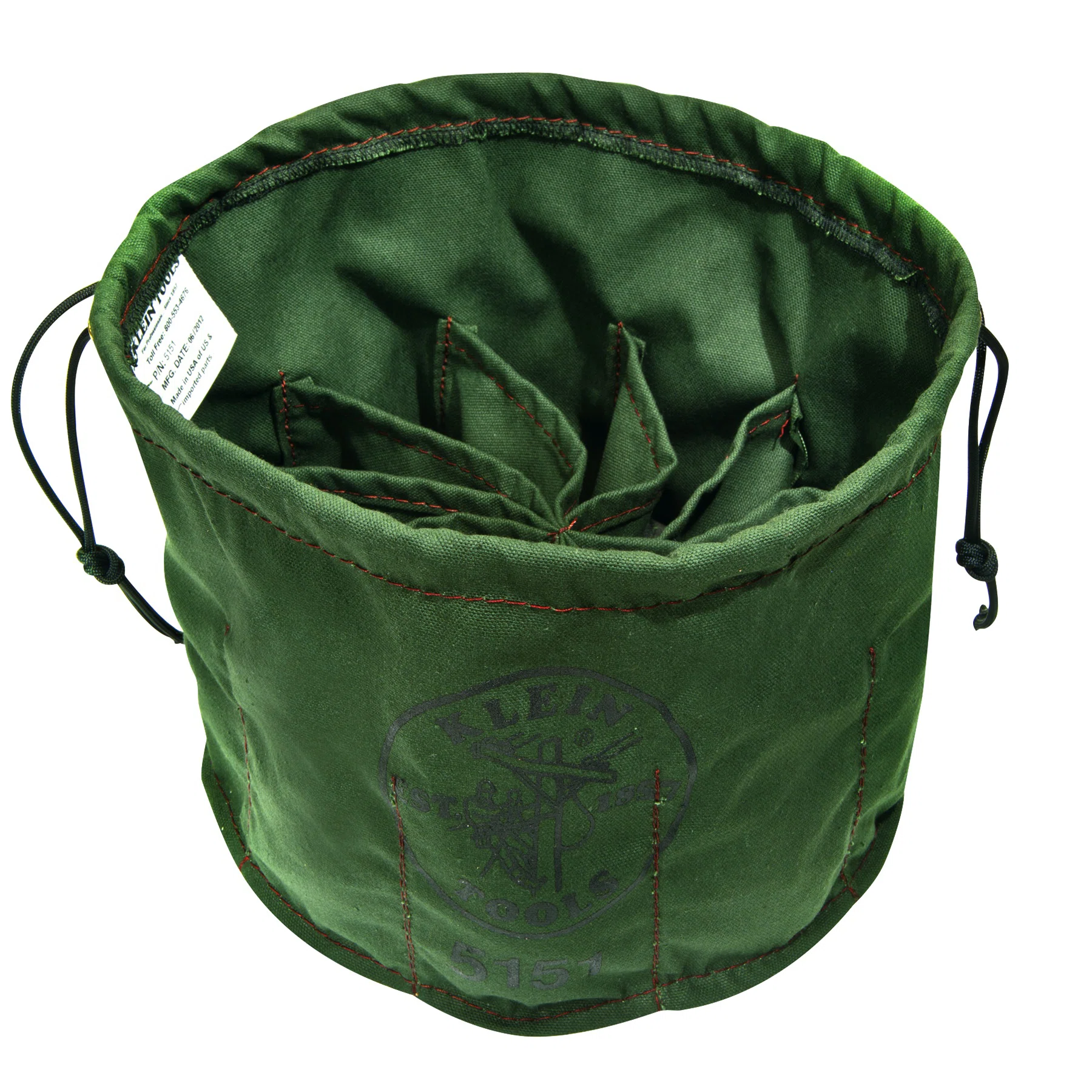 5151 Drawstring Bag, Olive Canvas, Black